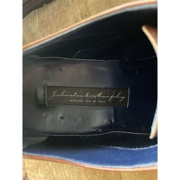 Johnston & Murphy Cap Toe Oxford Shoes Men’s 9M Handcrafted in Italy Brown - Picture 7 of 9